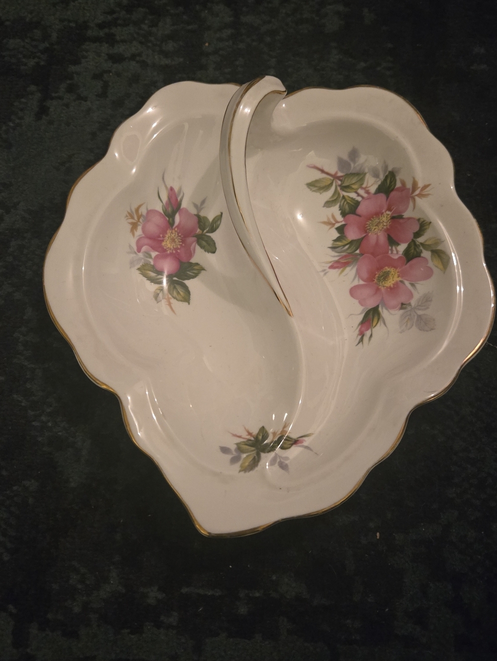 Royal Albert Prairie Roae Double Compartment Candy Dish / Bowl